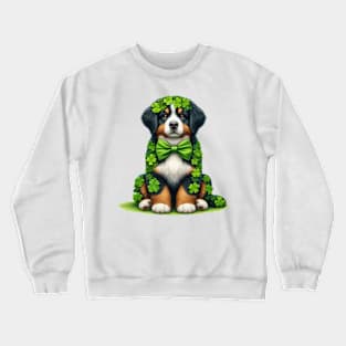 Clover Bernese Mountain Dog St Patricks Day Crewneck Sweatshirt